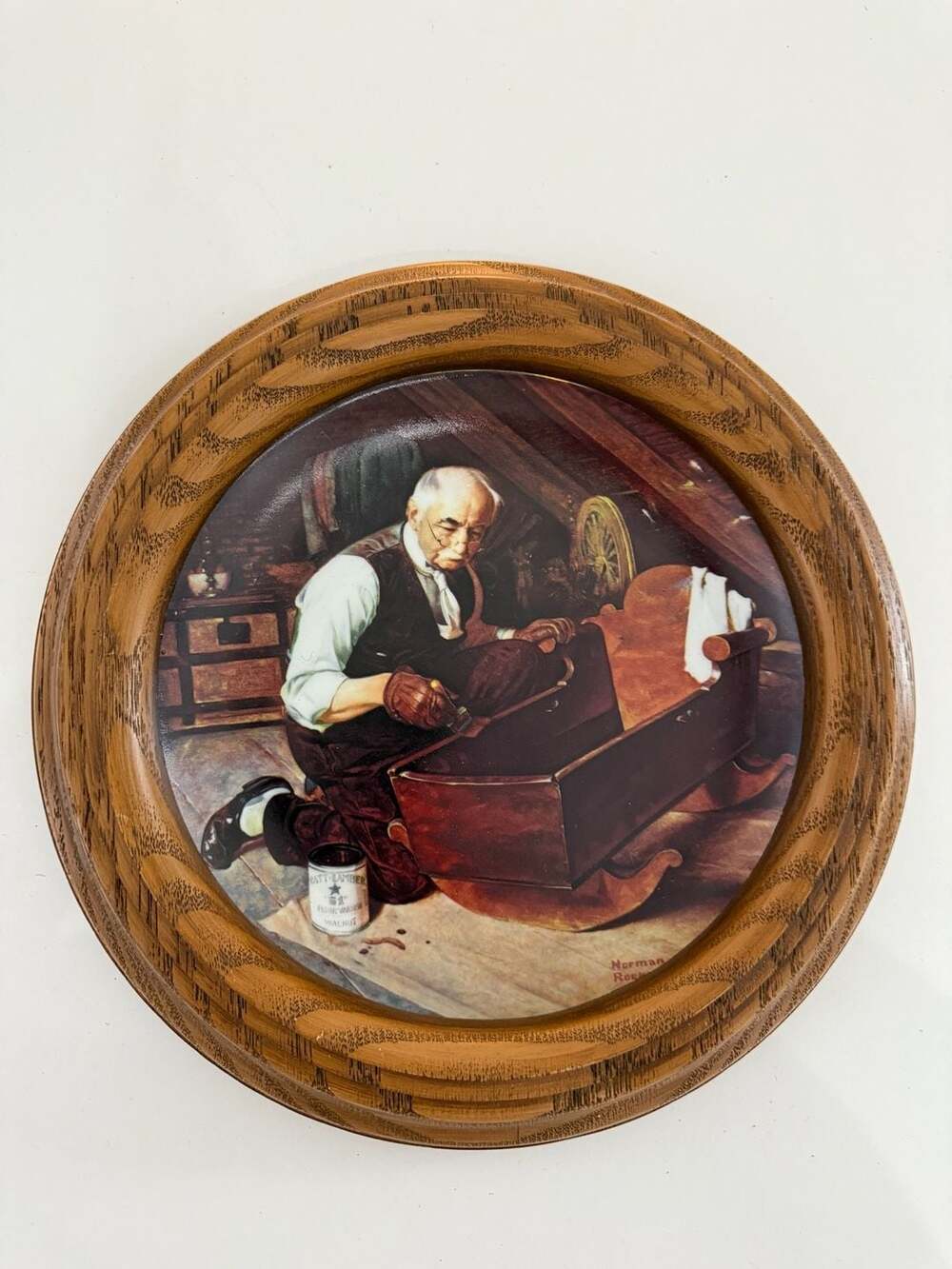 Dominion China The Peacemaker Collector Plate by Stewart Sherwood in Wood Frame